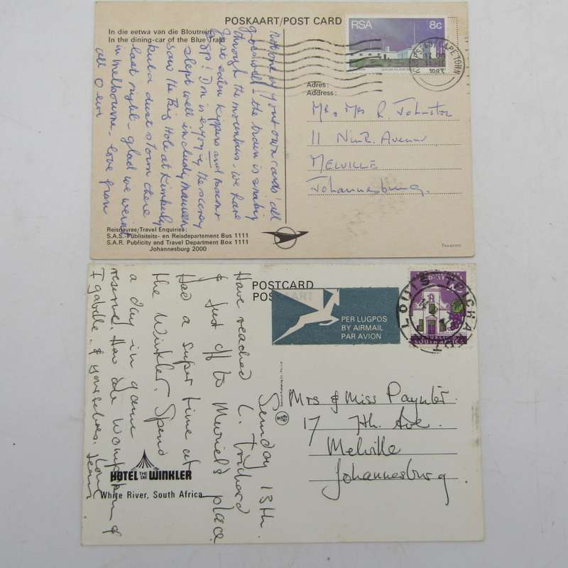 Lot of 32 South Africa postcards - all vintage and with different stamps