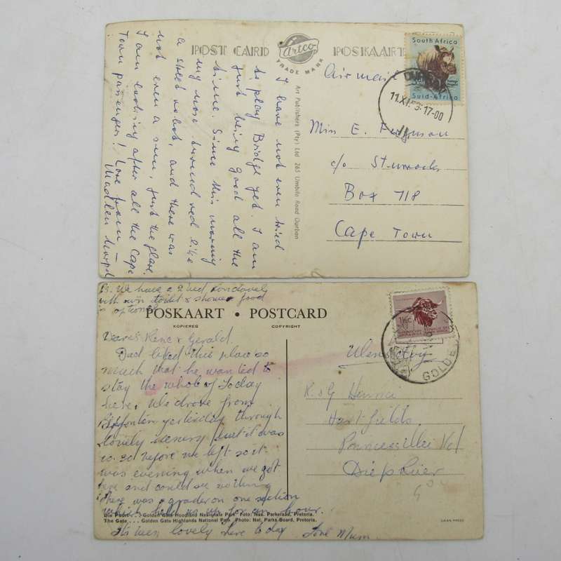 Lot of 32 South Africa postcards - all vintage and with different stamps