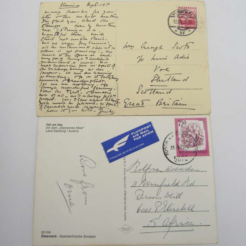 Lot of 34 vintage Austria postcards - all used with stamps