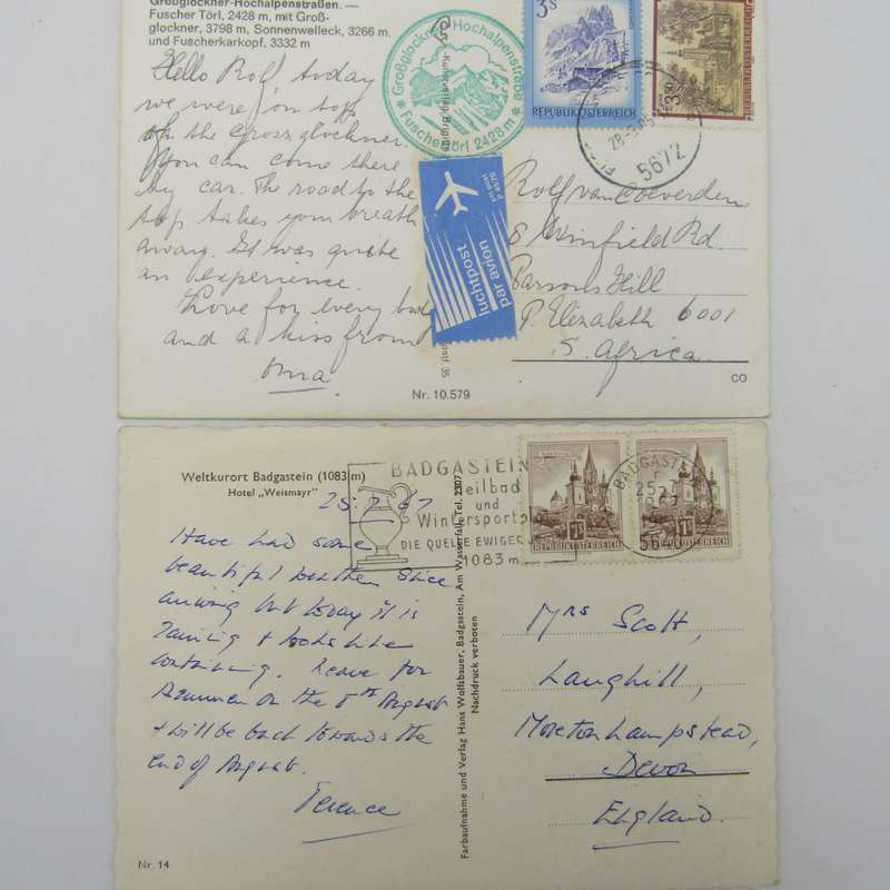 Lot of 34 vintage Austria postcards - all used with stamps