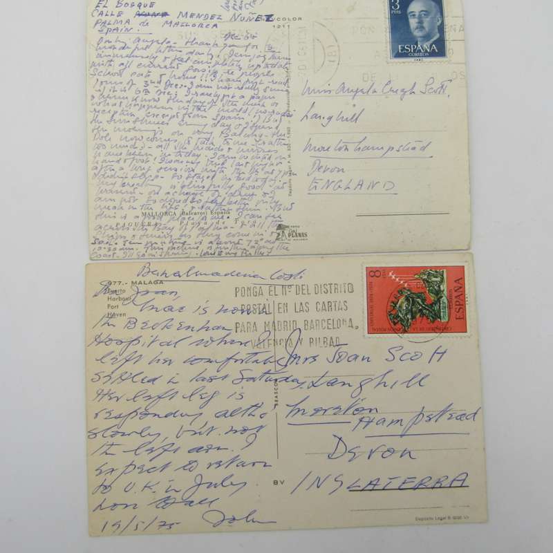 Lot of 37 Vintage Spanish postcards - all used with stamps