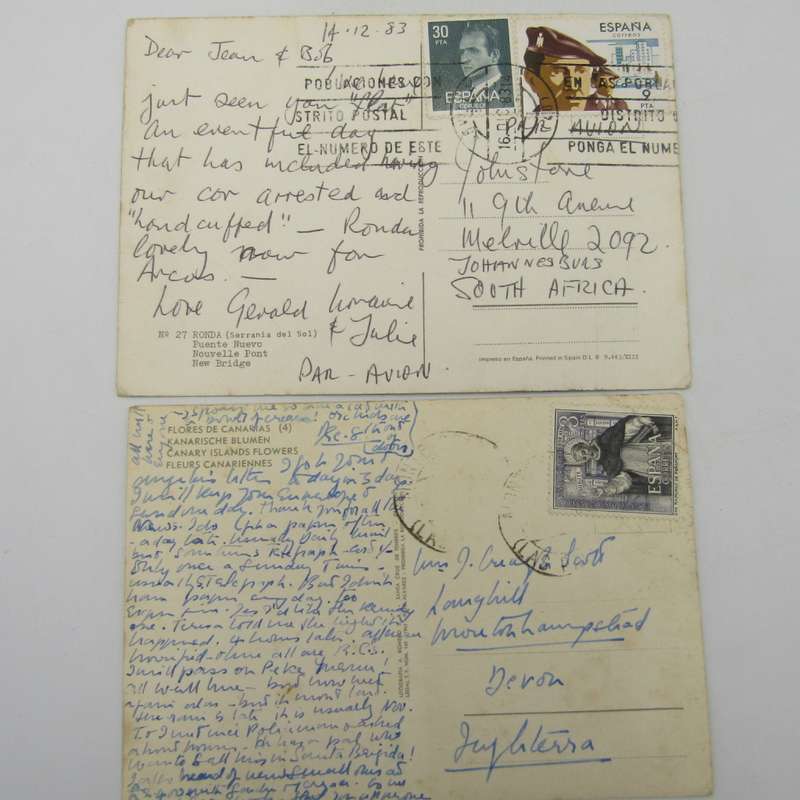 Lot of 37 Vintage Spanish postcards - all used with stamps