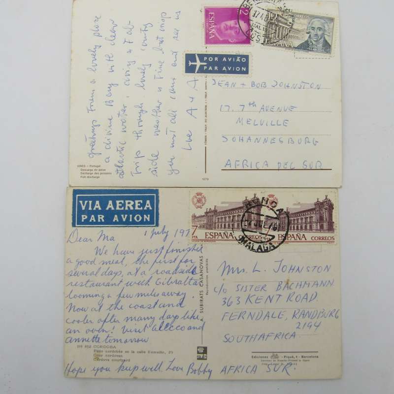 Lot of 37 Vintage Spanish postcards - all used with stamps