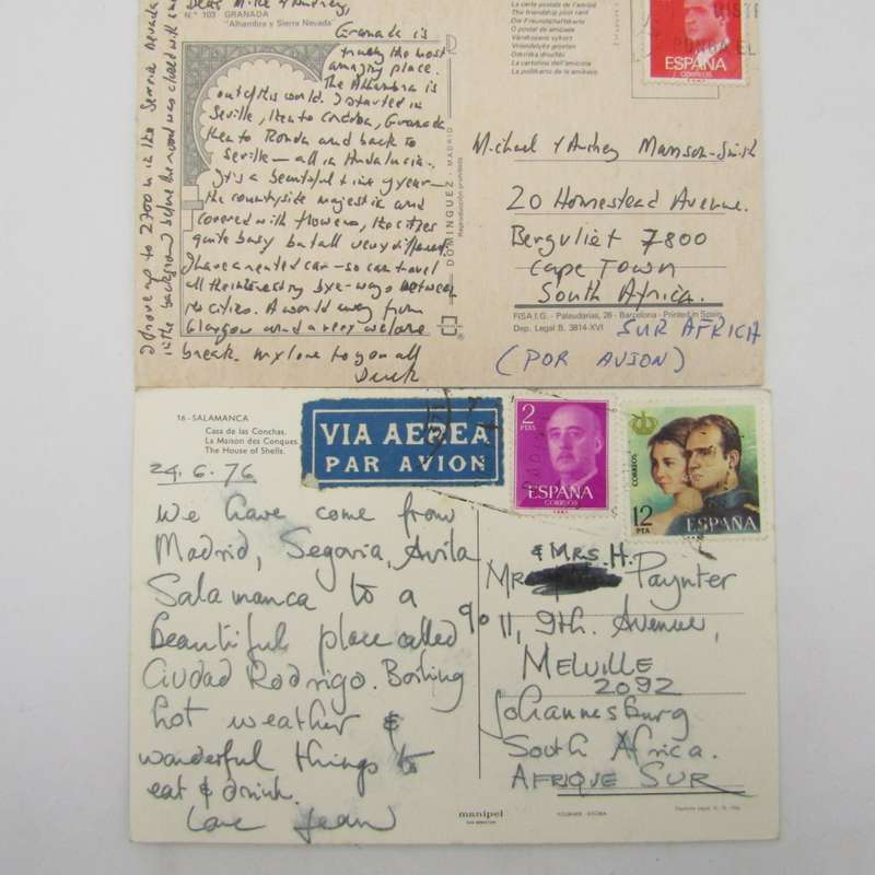 Lot of 37 Vintage Spanish postcards - all used with stamps