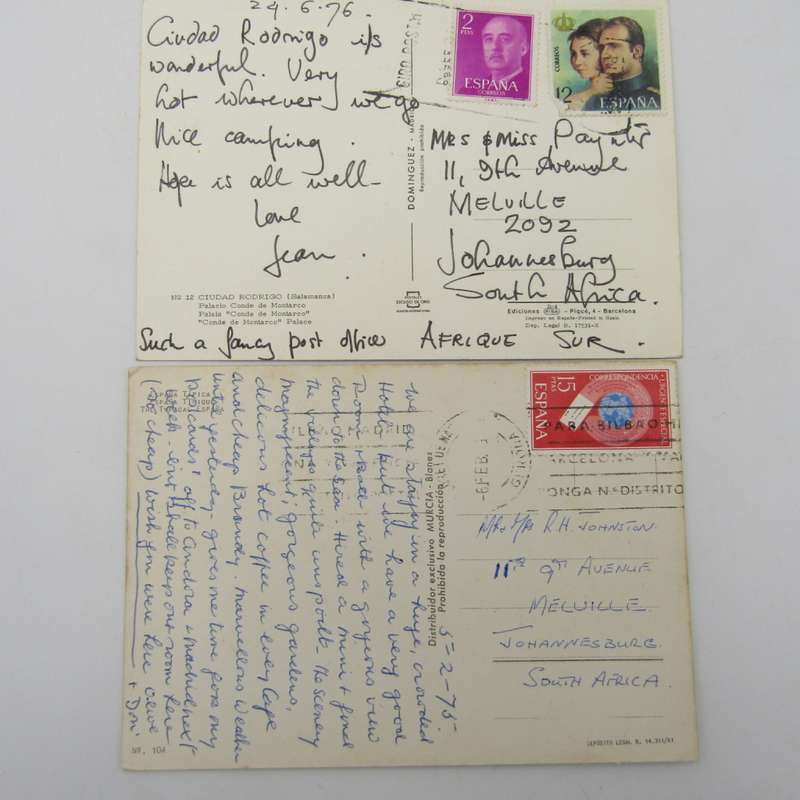 Lot of 37 Vintage Spanish postcards - all used with stamps