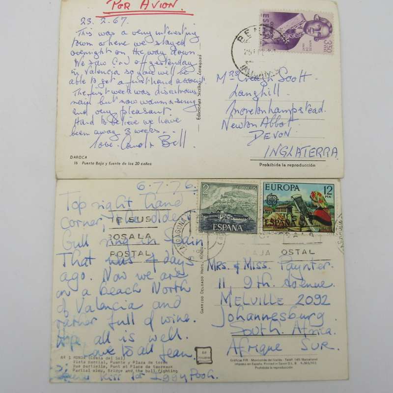 Lot of 37 Vintage Spanish postcards - all used with stamps