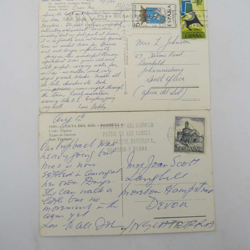 Lot of 37 Vintage Spanish postcards - all used with stamps