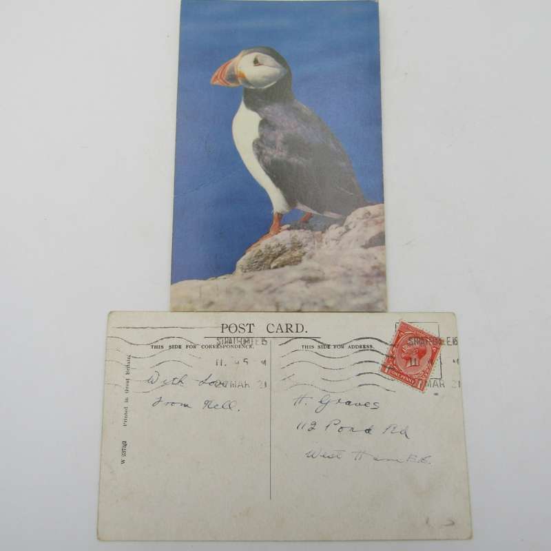 Lot of 30 British postcards - each one with different stamp or franking - all vintage
