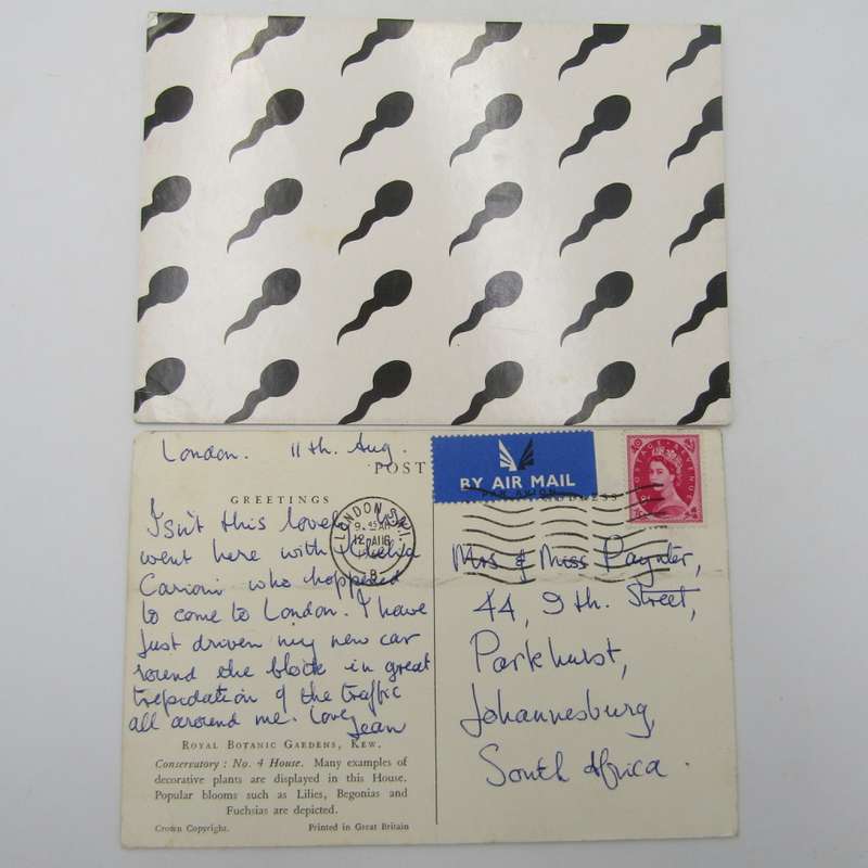 Lot of 30 British postcards - each one with different stamp or franking - all vintage