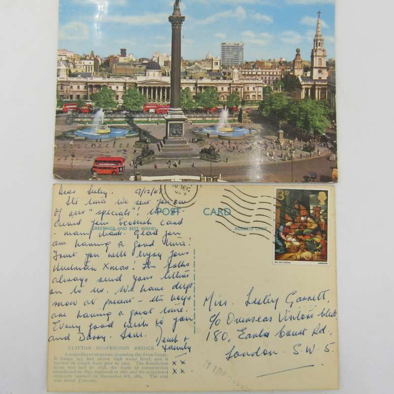 Lot of 30 British postcards - each one with different stamp or franking - all vintage