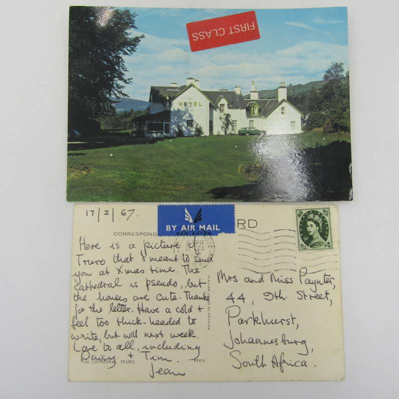 Lot of 30 British postcards - each one with different stamp or franking - all vintage