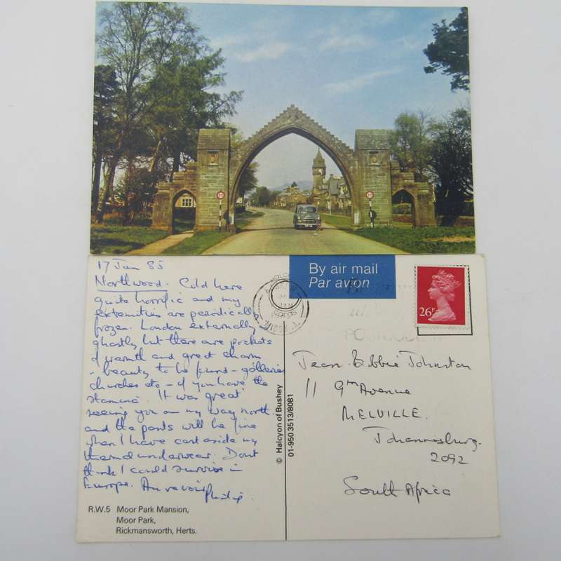 Lot of 30 British postcards - each one with different stamp or franking - all vintage