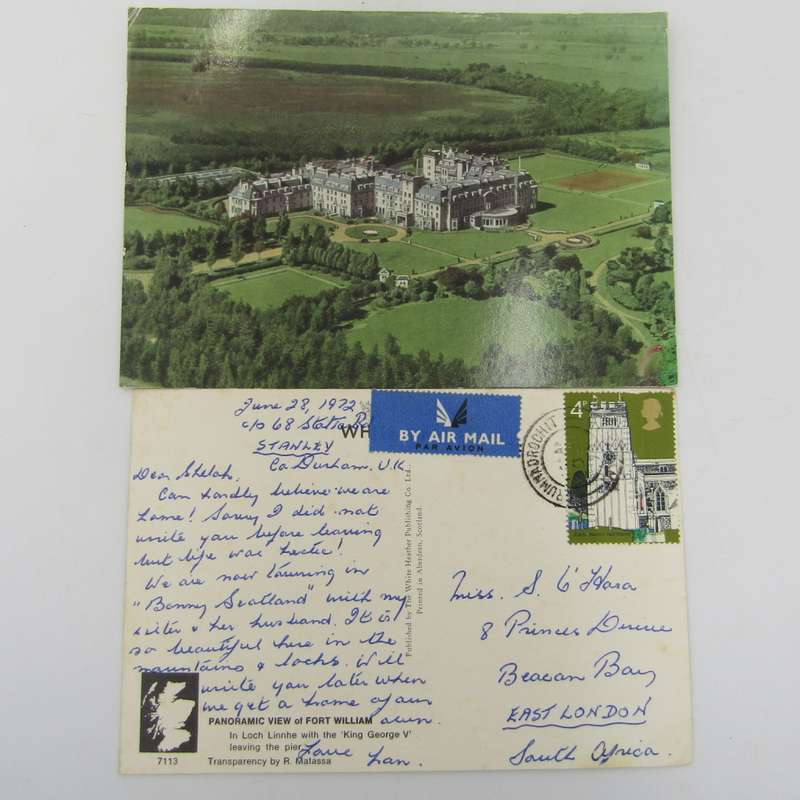 Lot of 30 British postcards - each one with different stamp or franking - all vintage