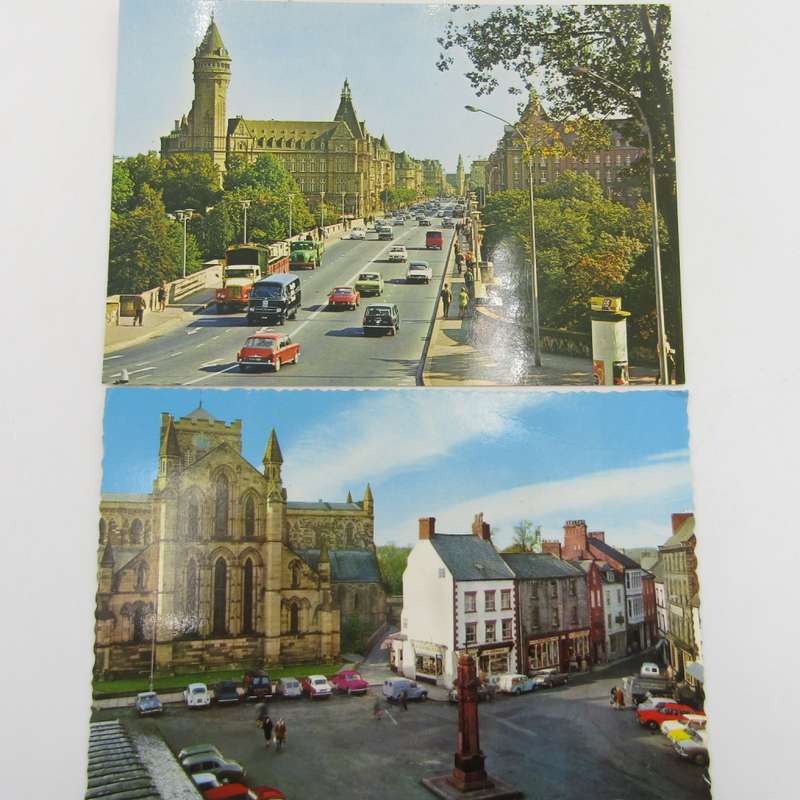 Lot of 42 Postcards all with vintage cars and vehicles