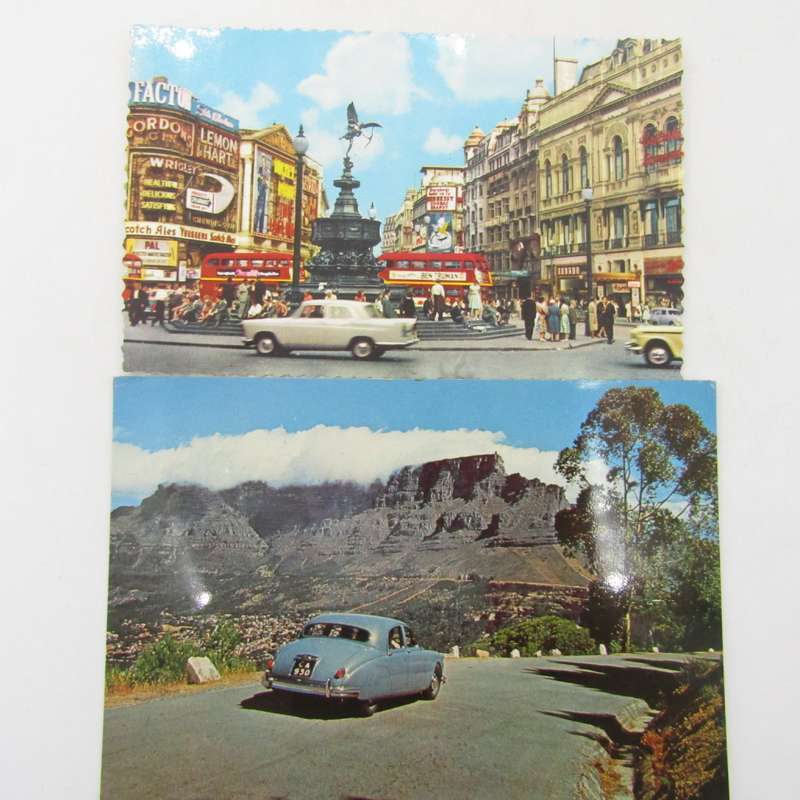 Lot of 42 Postcards all with vintage cars and vehicles