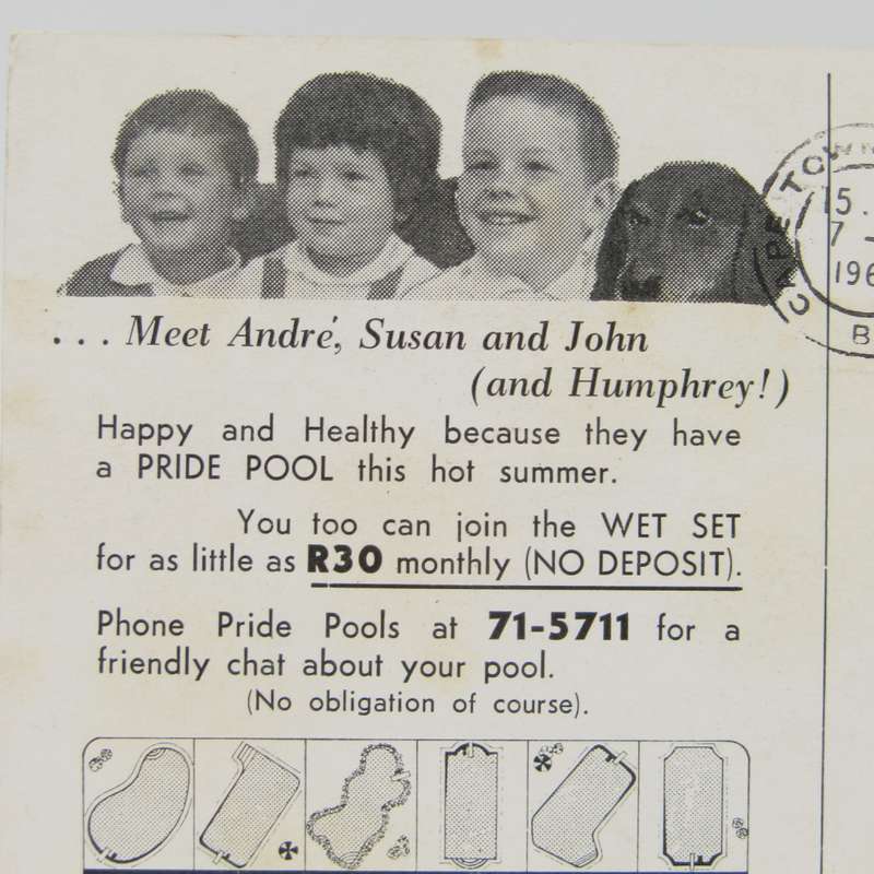 Pride pools vintage advertising postcard