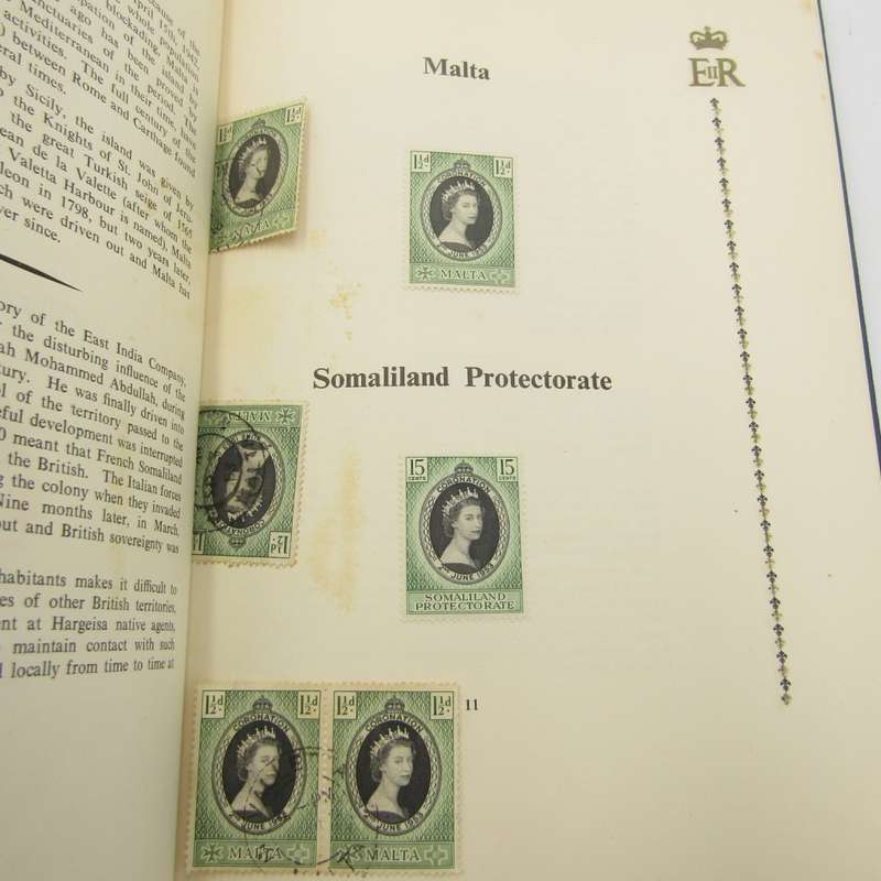 Coronation of QE 11 stamp booklet with issued stamps plus some extras