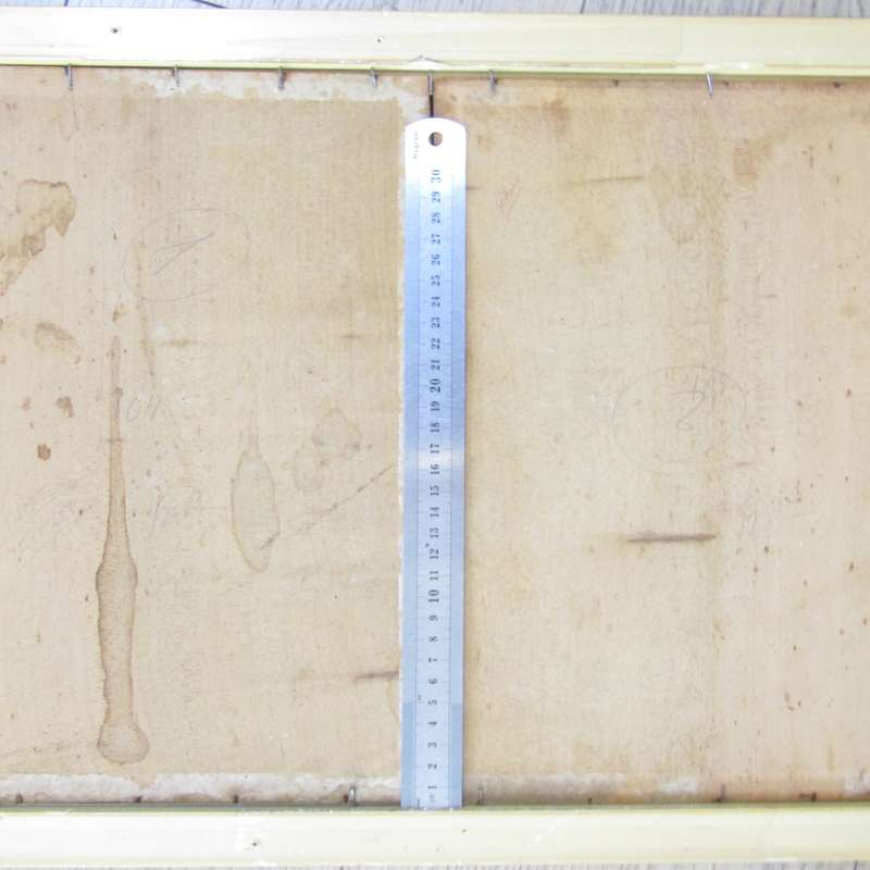 Pair of Antique wooden hanpainted cabinet inserts
