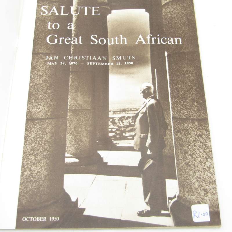 Jan Smuts - Salute to a Great South African October 1950 booklet