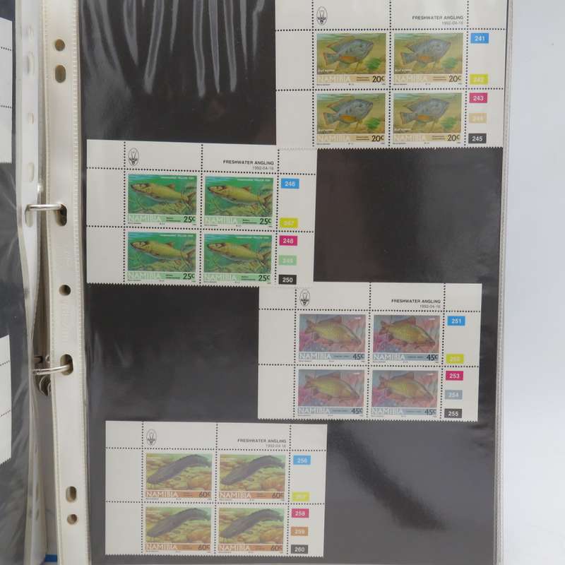 Stamp file with over 230 Namibia control blocks - a nice lot - With definitive issue blocks