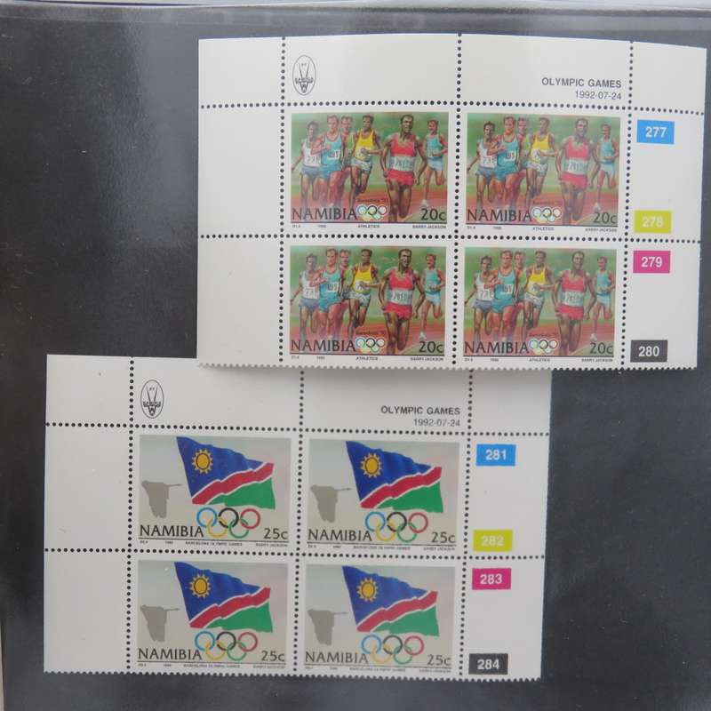 Stamp file with over 230 Namibia control blocks - a nice lot - With definitive issue blocks