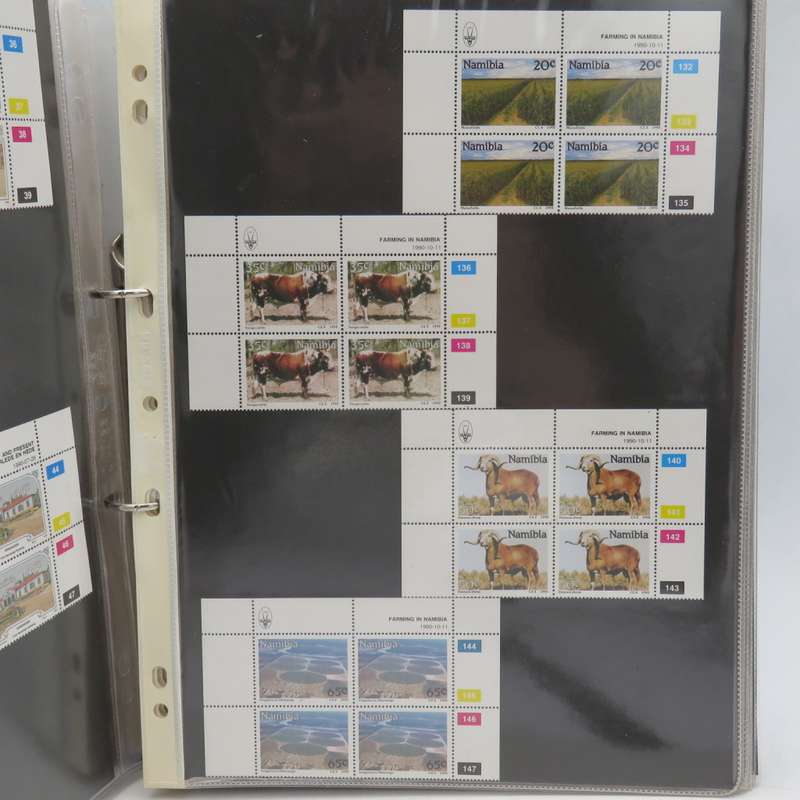 Stamp file with over 230 Namibia control blocks - a nice lot - With definitive issue blocks