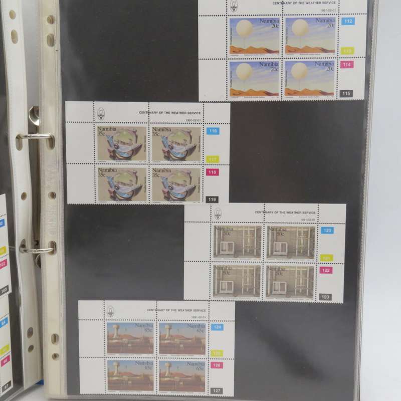 Stamp file with over 230 Namibia control blocks - a nice lot - With definitive issue blocks
