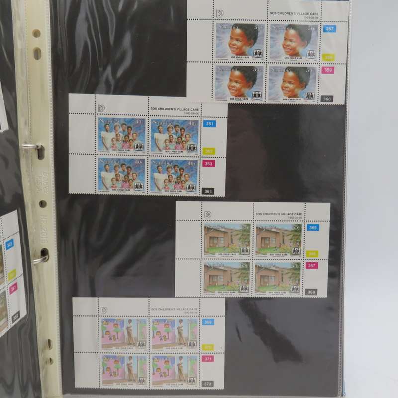 Stamp file with over 230 Namibia control blocks - a nice lot - With definitive issue blocks