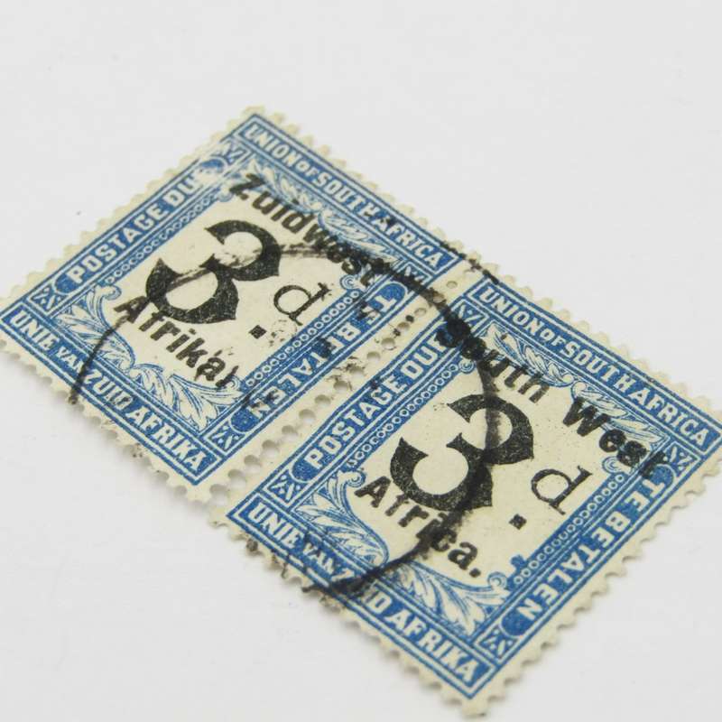 South West Africa Postage due 3d used pair SACC 26 ( 1924-1926)