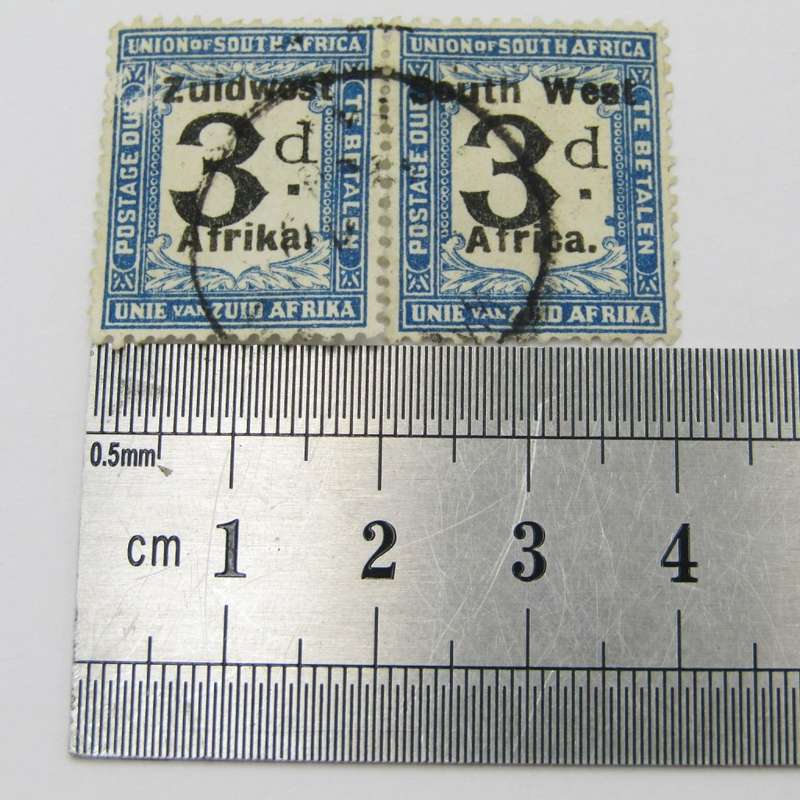South West Africa Postage due 3d used pair SACC 26 ( 1924-1926)