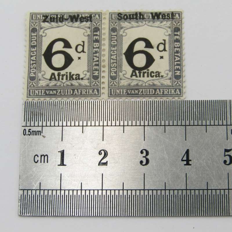 South West Africa Postage due pair of 6d stamps SACC 9 mint hinged
