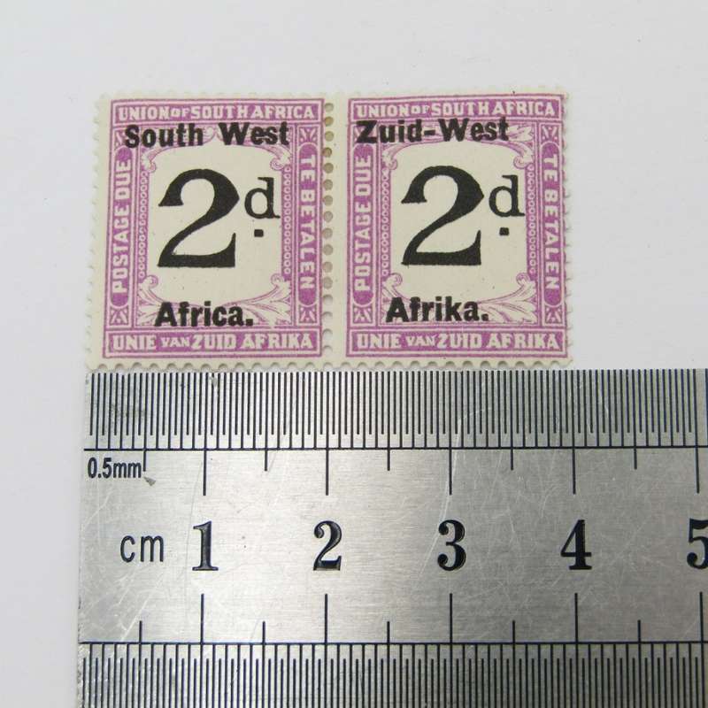 South West Africa Postage due 2d pair mint hinged SACC 4