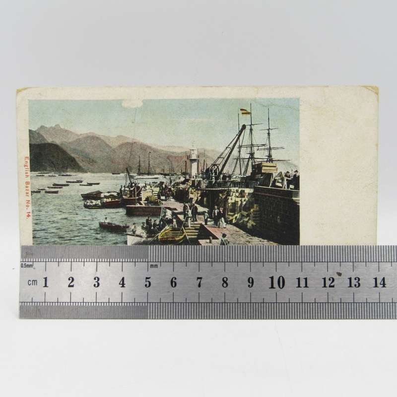 Color postcard early 1900`s of Santa Cruz, The Mole, Tenerlife