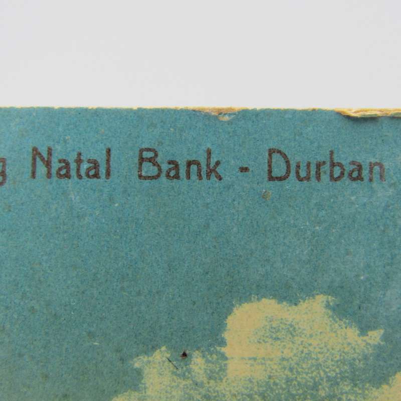 Antique color postcard of Smith Street Durban showing the Natal Bank