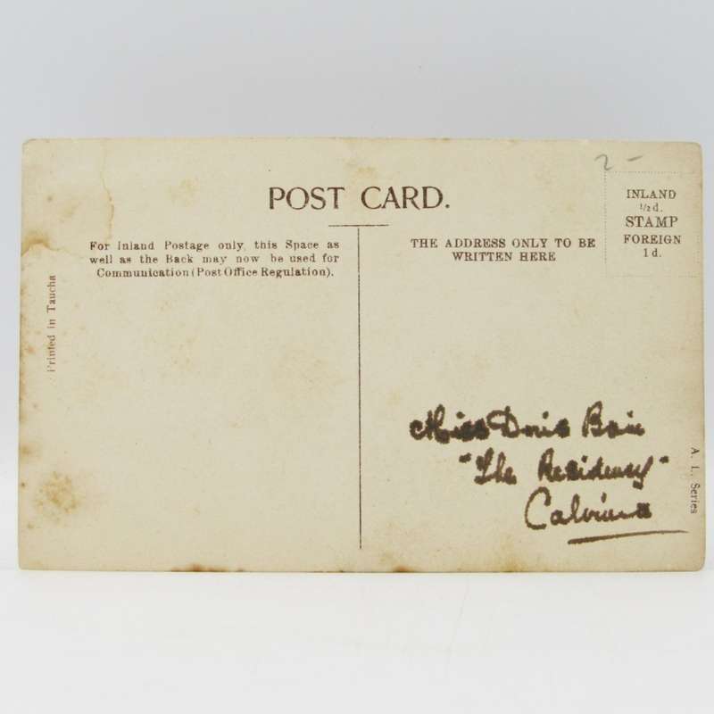 Antique colorized postcards of lady eating a melon - Addressed to Miss Doris Bain Calvinia