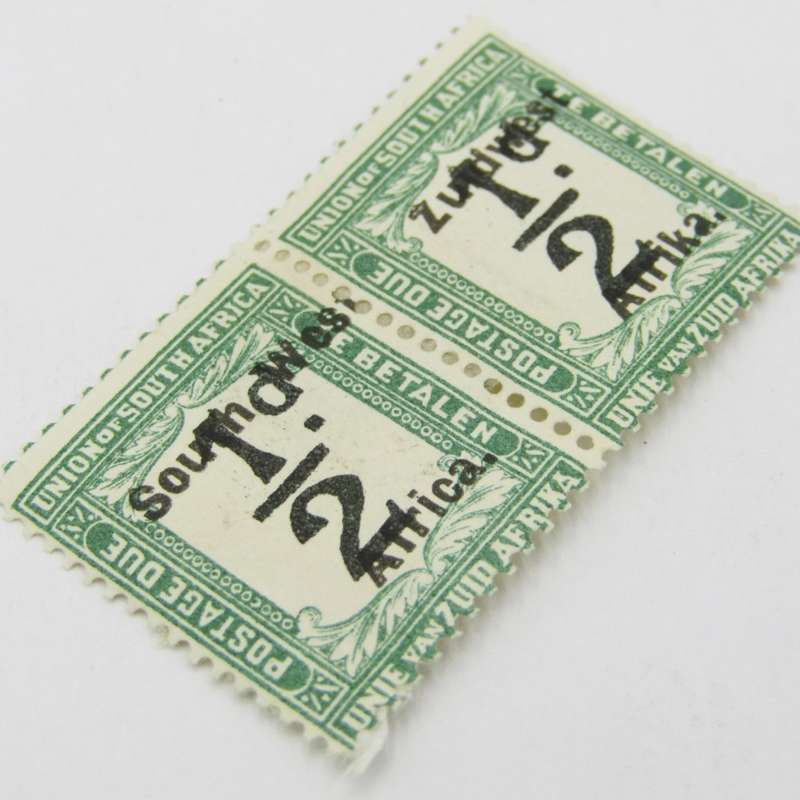 South West Africa Postage due 1/2d pair SACC 21 - mint hinged