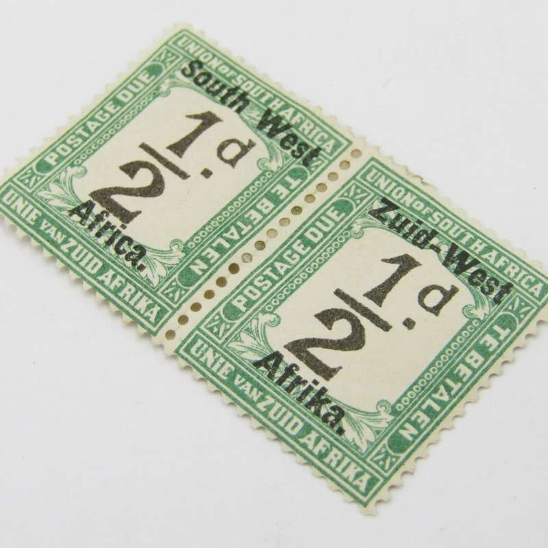South West Africa Postage due 1/2d - Pair mint hinged SACC 1
