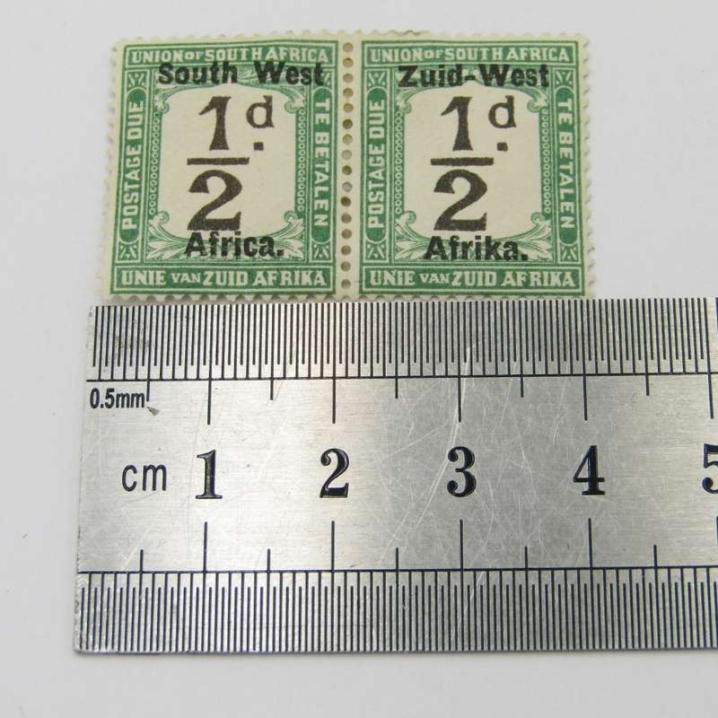 South West Africa Postage due 1/2d - Pair mint hinged SACC 1