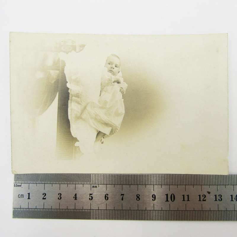 Early 1900`s photo postcard - name of baby is Geoffrey Thomas Flint