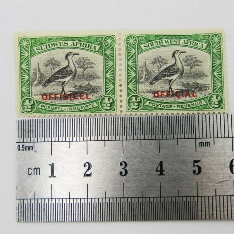 South West Africa official stamps pair SACC 13 mint hinged
