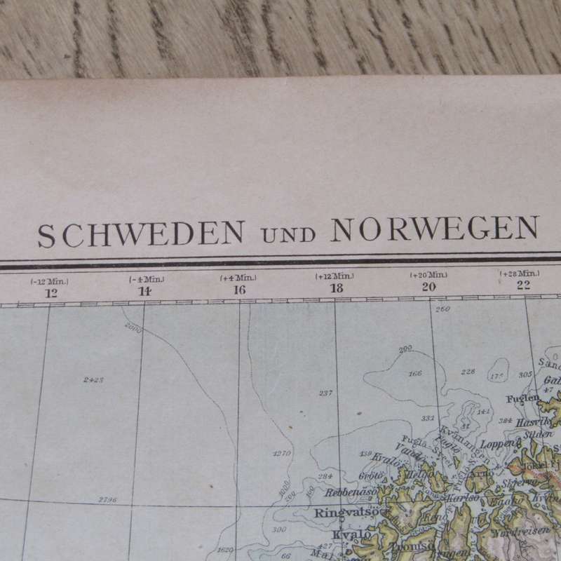 1901 Map of Sweden and Norway on A2 - Scaled 1 : 4000 000