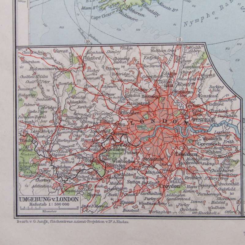 1901 Map of Great Britain and Ireland on A2 - Scaled 1 : 3000 000