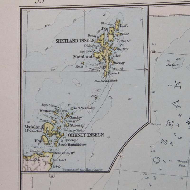 1901 Map of Great Britain and Ireland on A2 - Scaled 1 : 3000 000