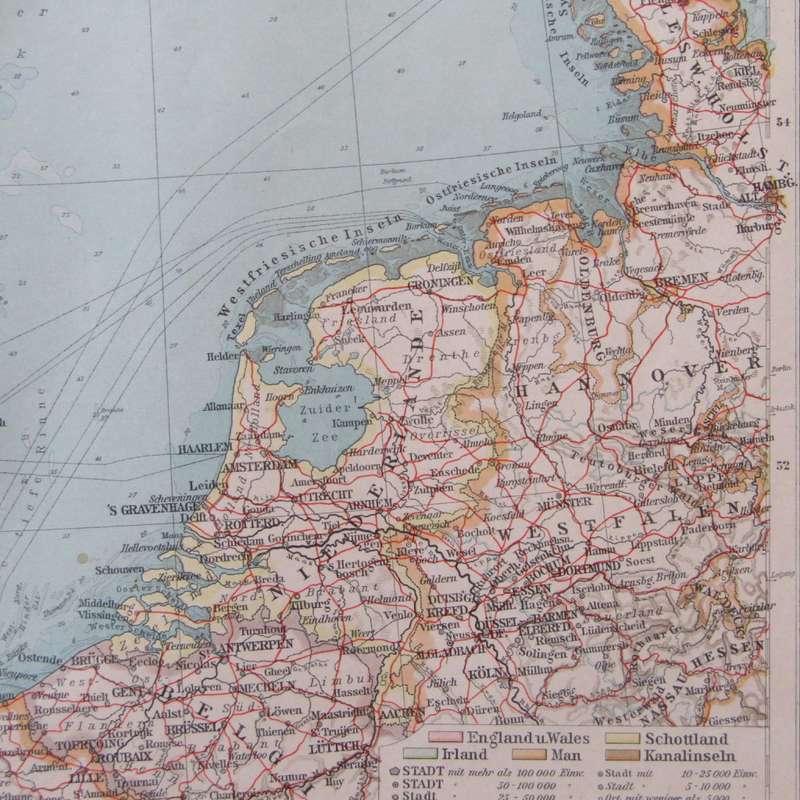 1901 Map of Great Britain and Ireland on A2 - Scaled 1 : 3000 000