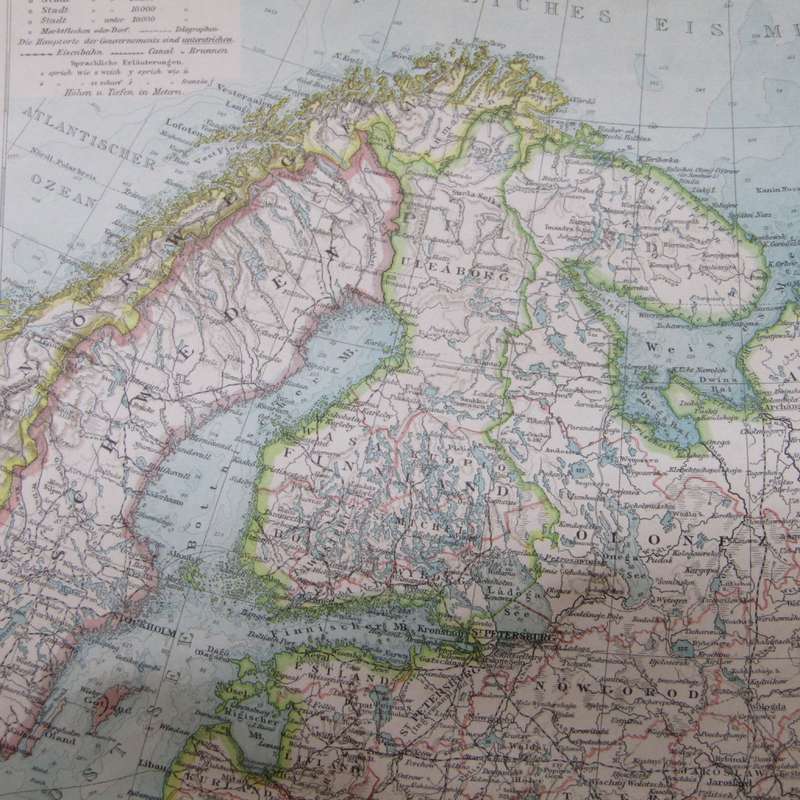 1901 Map of European Russia - on A2 - Scaled 1 : 8700 000
