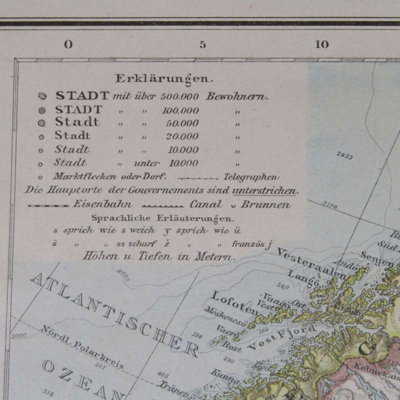1901 Map of European Russia - on A2 - Scaled 1 : 8700 000