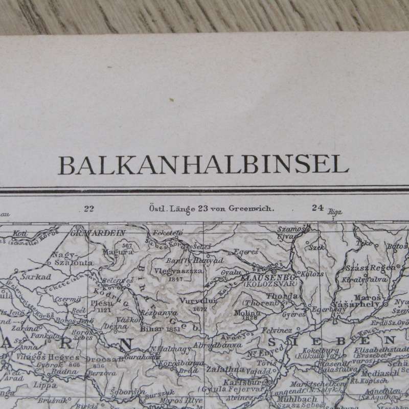 1901 Balkan area map on A2 - 1 : 3000 000 scale