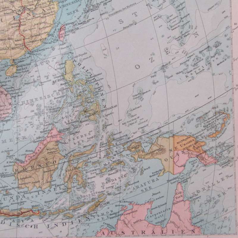 1901 Map of Asia on A2 - Scaled 1 : 30 000 000