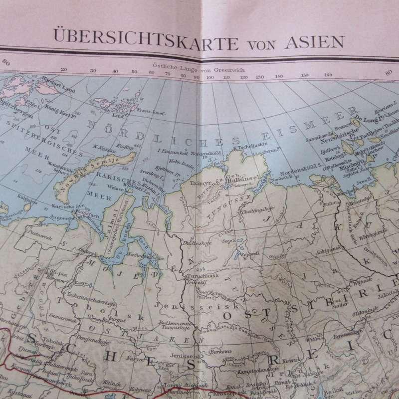 1901 Map of Asia on A2 - Scaled 1 : 30 000 000