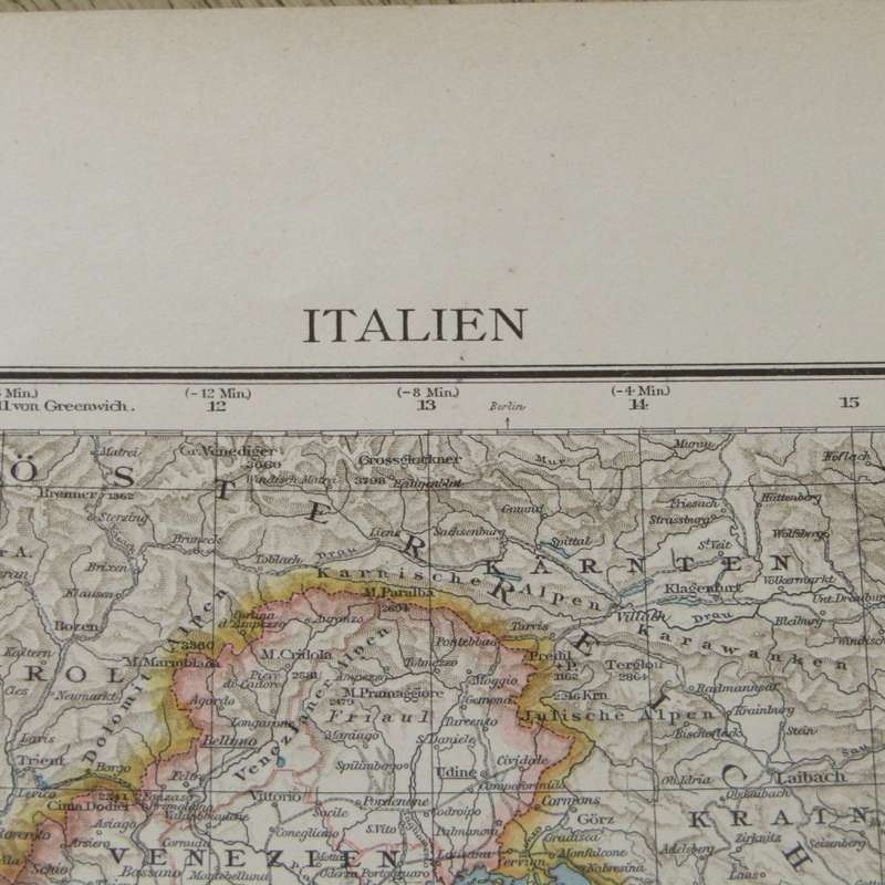 1901 Map of Italy on A2 - 1 : 500 000 scale